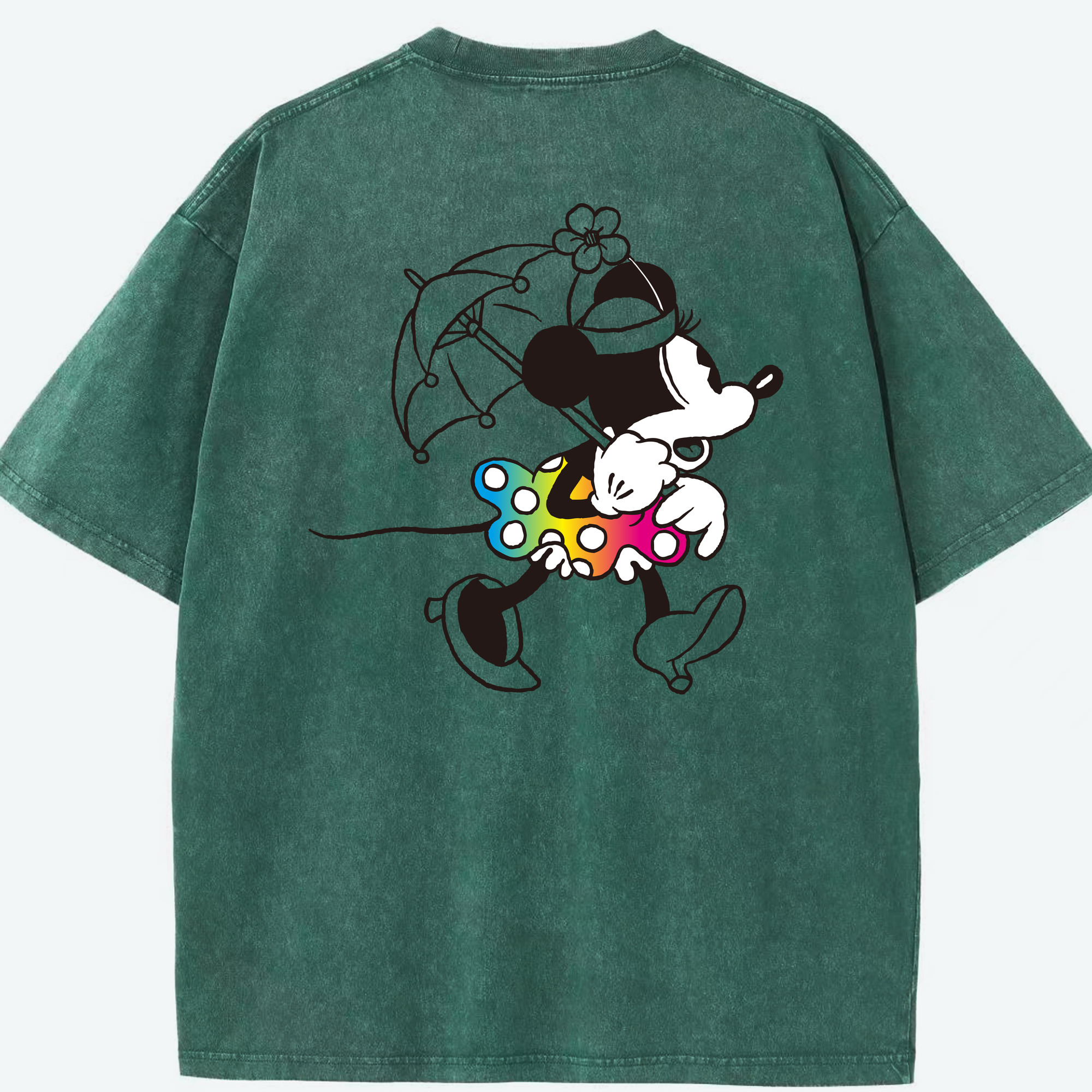 （画像用） ミッキーマウス Mickey Mouse 綿100% ヴィンテージ風 半袖Tシャツ（背面プリント）